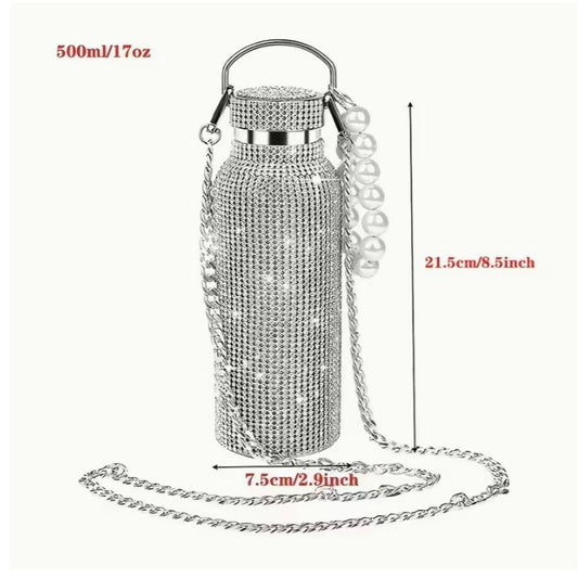 $5 and Low Jewelry and Accessories - Shiny Diamond Cup Double-Layer Stainless Steel Vacuum Cup Cup, Suitable for Coffee, Tea, Juice, Water