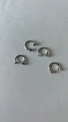 $5 and Low - Female Horseshoe C-shaped Double Head Zircon Nose Ring