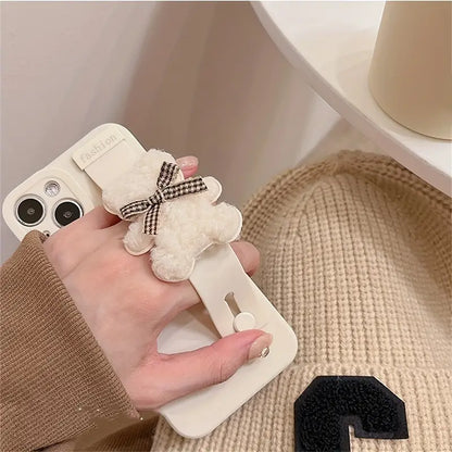 $5 and Low - Cute Plush Bear Wrist Soft Phone Case Cute Silicone Cover For iPhone