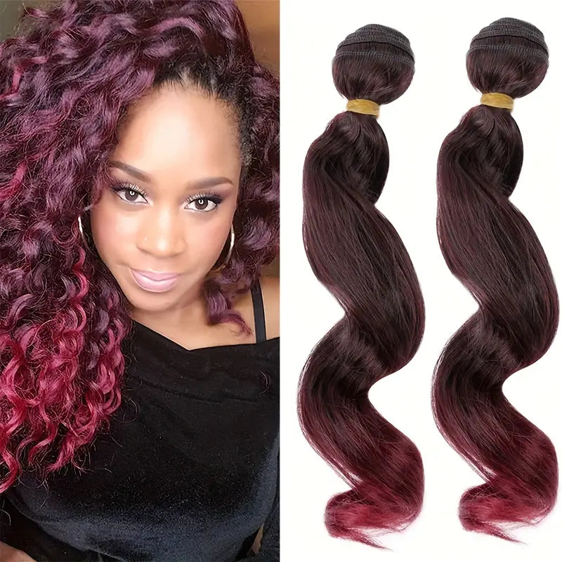 $5 and Low - Body Wave Hair Bundles Ombre Color Synthetic 3pcs/Pack