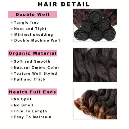 $5 and Low - Body Wave Hair Bundles Ombre Color Synthetic 3pcs/Pack