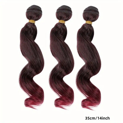 $5 and Low - Body Wave Hair Bundles Ombre Color Synthetic 3pcs/Pack