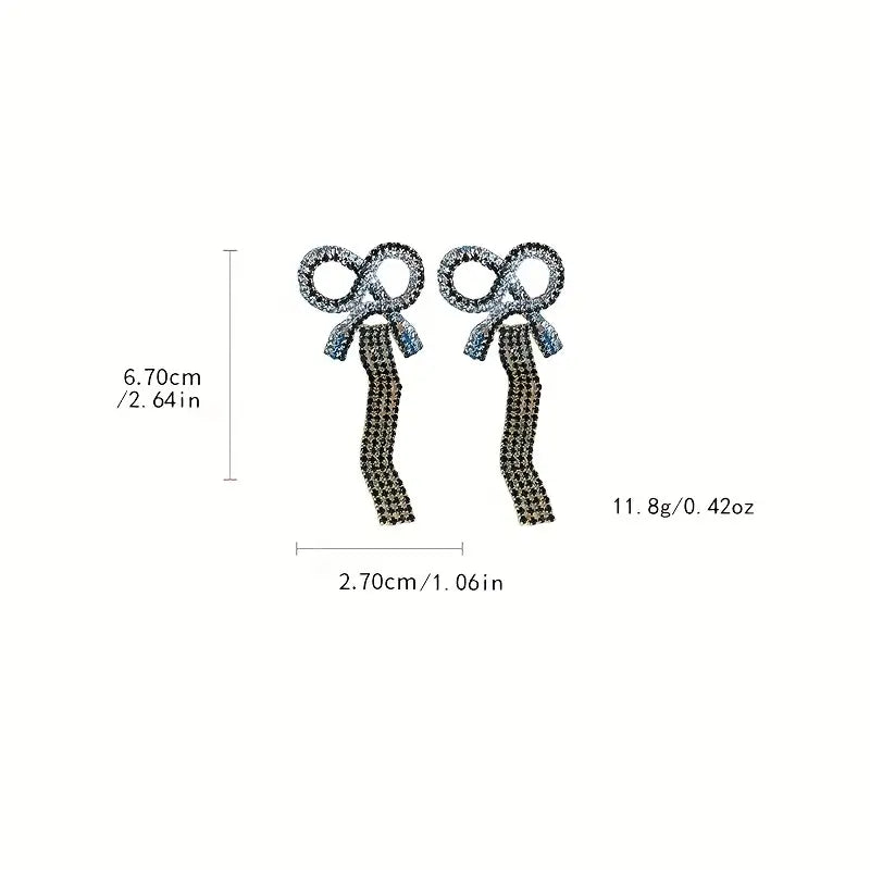 $5 and Low - Bowknot Tassels Earrings Bridal Drop Earrings For Wedding