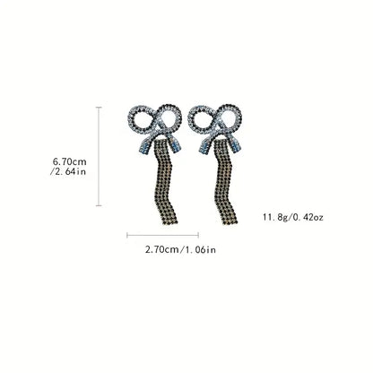$5 and Low - Bowknot Tassels Earrings Bridal Drop Earrings For Wedding