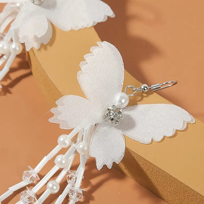 $5 and Low - Long Tassel Butterfly Drop Earrings