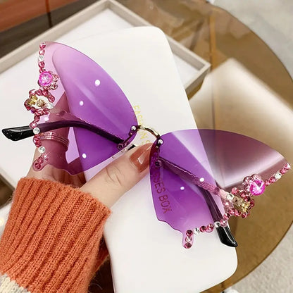 $5 and Low - Rhinestone Sunglasses for Women and Men - Fashionable Butterfly Shape