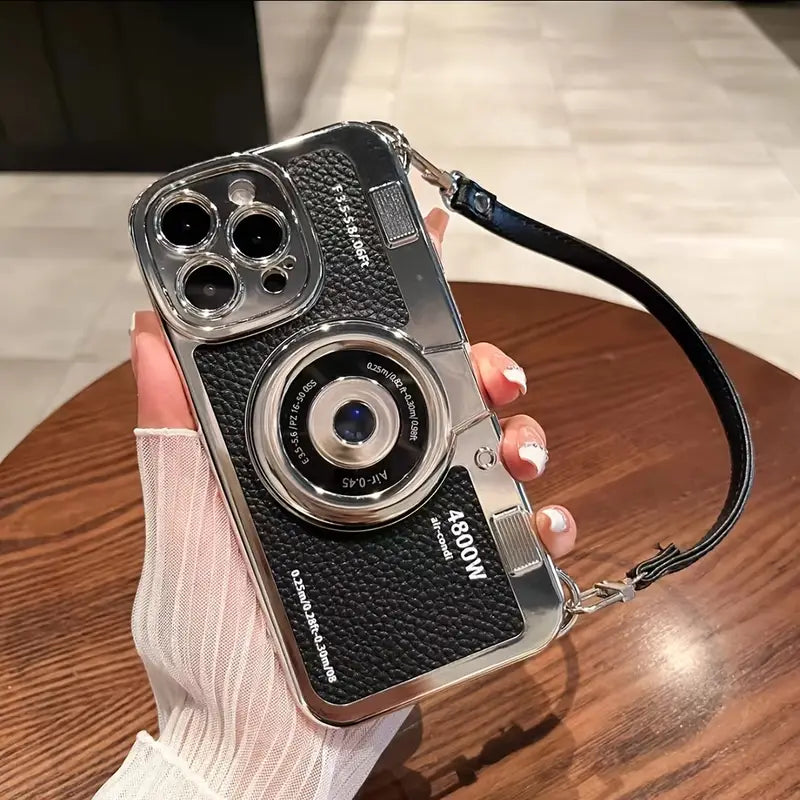 $5  and Low - 3D Vintage Camera Retro Phone Case With PU Leather Strap