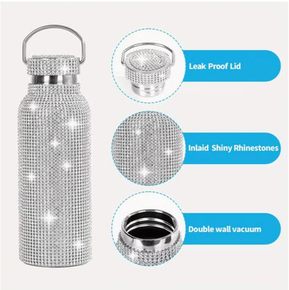 $5 and Low Jewelry and Accessories - Shiny Diamond Cup Double-Layer Stainless Steel Vacuum Cup Cup, Suitable for Coffee, Tea, Juice, Water
