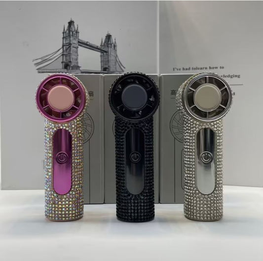 $5 and Low - Portable USB Mini Fan | 2026 Newly Upgraded with Hanging Rope & Imitation Diamond - Handheld Cooling System Pocket Fan | USB- Suitable for Travel
