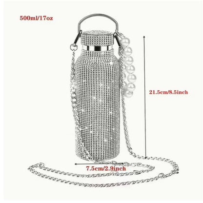 $5 and Low Jewelry and Accessories - Shiny Diamond Cup Double-Layer Stainless Steel Vacuum Cup Cup, Suitable for Coffee, Tea, Juice, Water