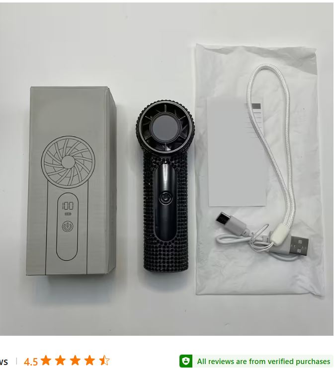 $5 and Low - Portable USB Mini Fan | 2026 Newly Upgraded with Hanging Rope & Imitation Diamond - Handheld Cooling System Pocket Fan | USB- Suitable for Travel