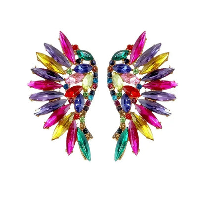 $5 and Low - Full Colorful Shiny Rhinestone Decor Dangle Earrings