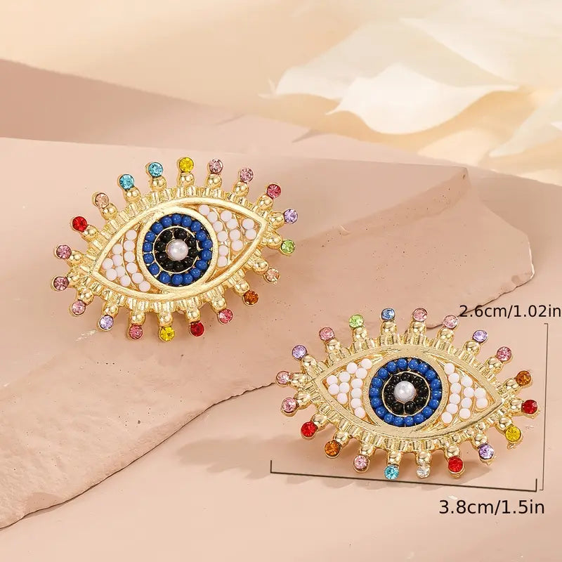 $5 and Low - Ladies Jewelry Evil Eye Stud Earrings