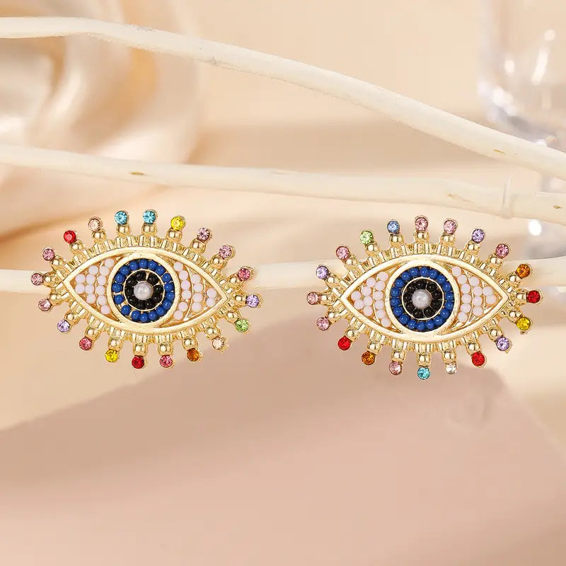 $5 and Low - Ladies Jewelry Evil Eye Stud Earrings