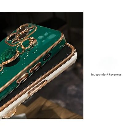 $5  and Low - Luxury Plating Heart Metal Bracelet Phone Chain Case