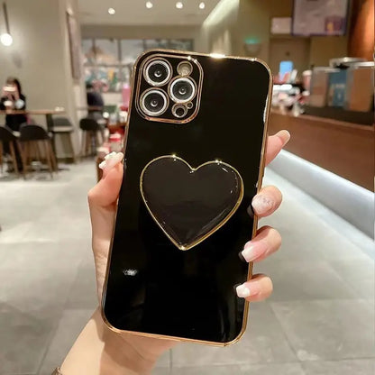 $5  and Low - Heart Shape Stand Phone Case For Apple iPhone