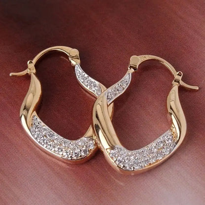 $5 and Low -  Golden Plated Earrings Zircon Jewelry For Women Girls