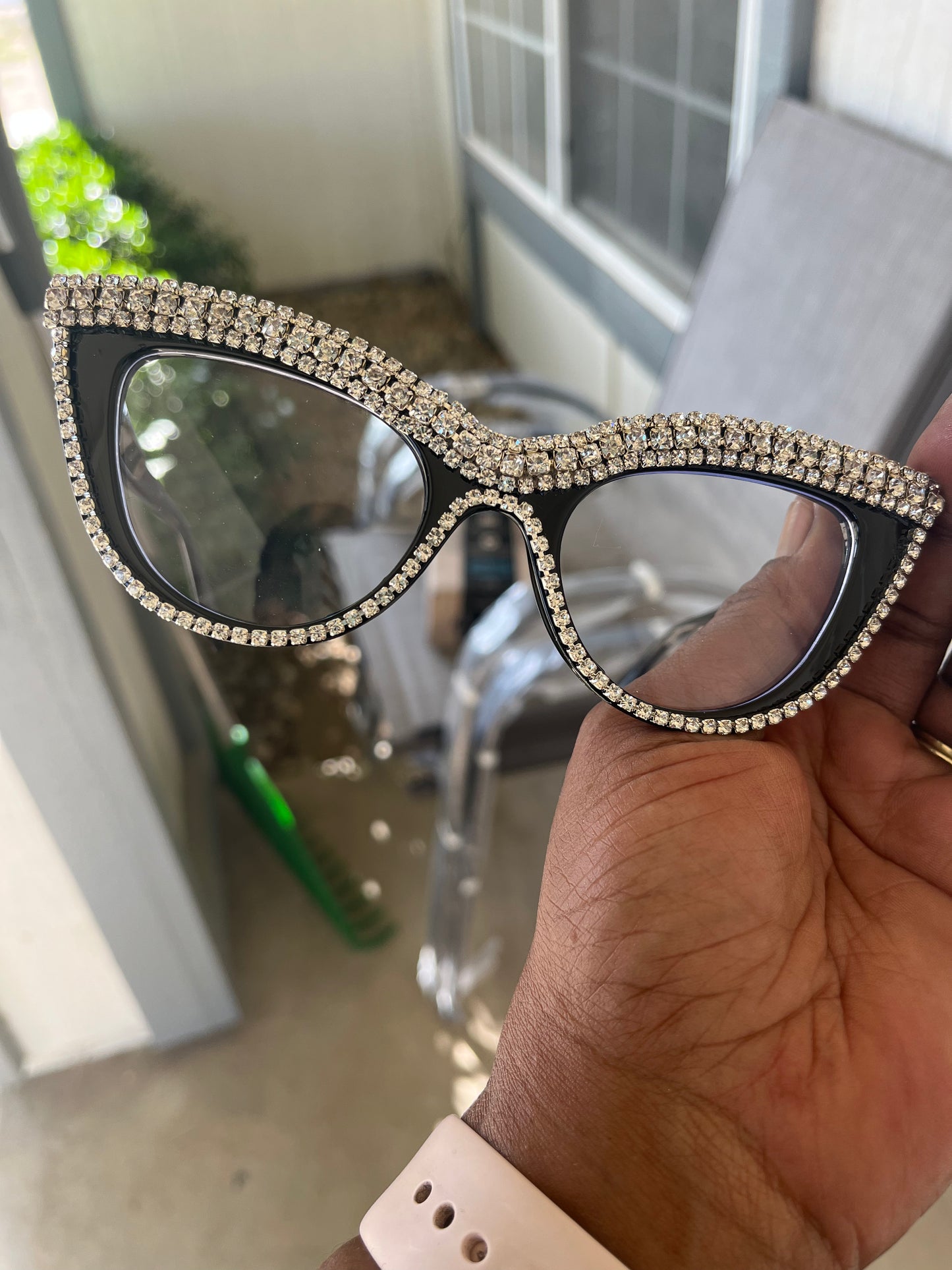 $5 and Low - BLING IT ON!! Cat Eye Clear Lens Glasses For Women Men