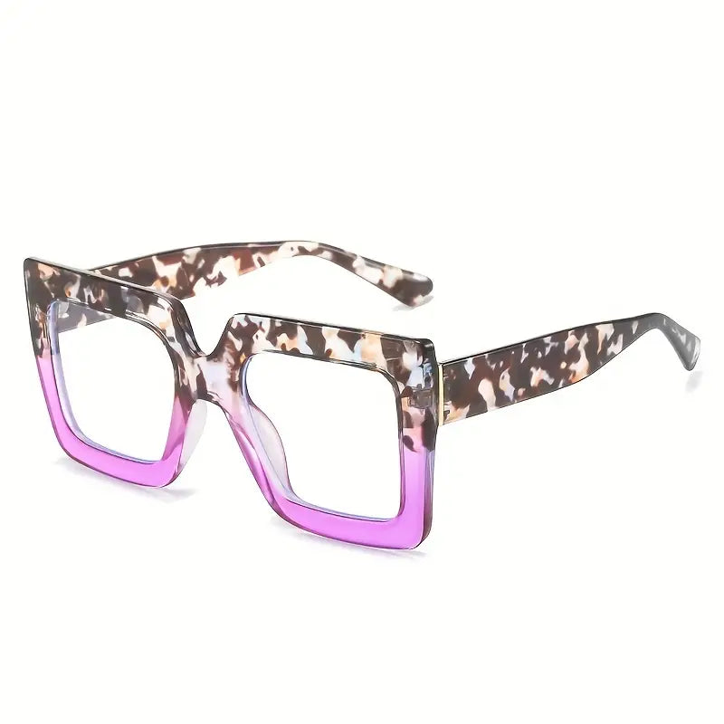 $5  and Low - Extra Large Square Blue Light Glasses For Women, Cute Large Frame Glasses