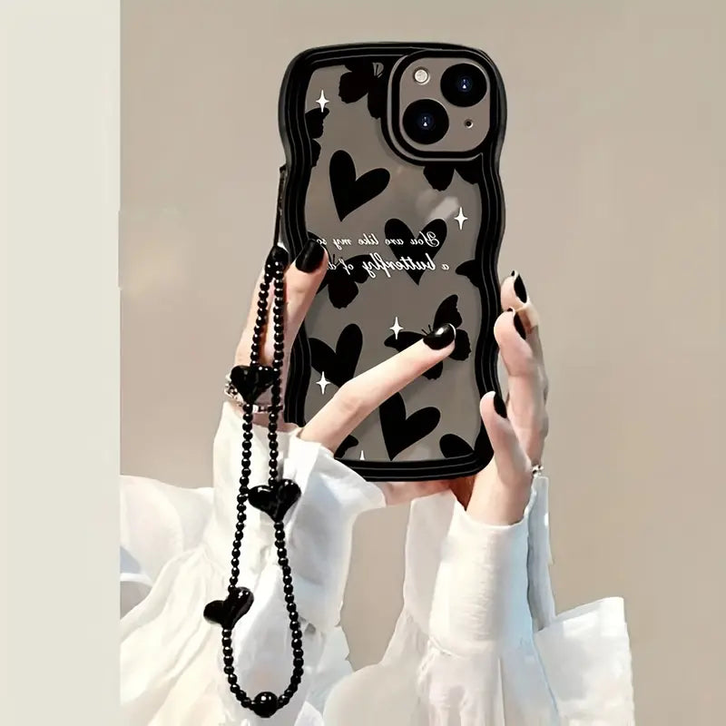 $5  and Low - Love Is in the Air: Wear a Heart-Shaped Phone Case with a Butterfly Pattern and a Bracelet!