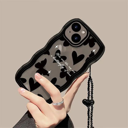 $5  and Low - Love Is in the Air: Wear a Heart-Shaped Phone Case with a Butterfly Pattern and a Bracelet!