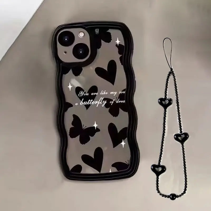 $5  and Low - Love Is in the Air: Wear a Heart-Shaped Phone Case with a Butterfly Pattern and a Bracelet!