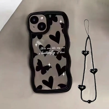 $5  and Low - Love Is in the Air: Wear a Heart-Shaped Phone Case with a Butterfly Pattern and a Bracelet!