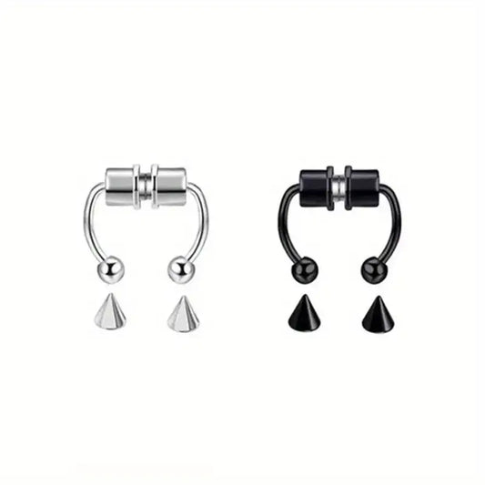 $5 and Low - Stainless Steel Magnetic Septum Nose Ring, Body Jewelry For Men 1/2/5pcs