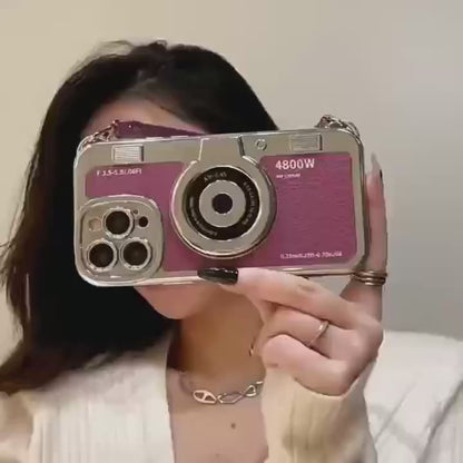 $5  and Low - 3D Vintage Camera Retro Phone Case With PU Leather Strap