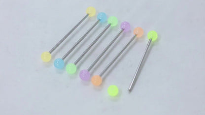 $5 and Low -  6Pcs 16G Glowing Horseshoe Nose Septum Stainless Steel